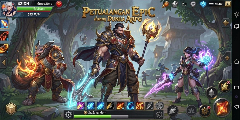 Tampilan gameplay ARPG seru dengan pertarungan yang intens.