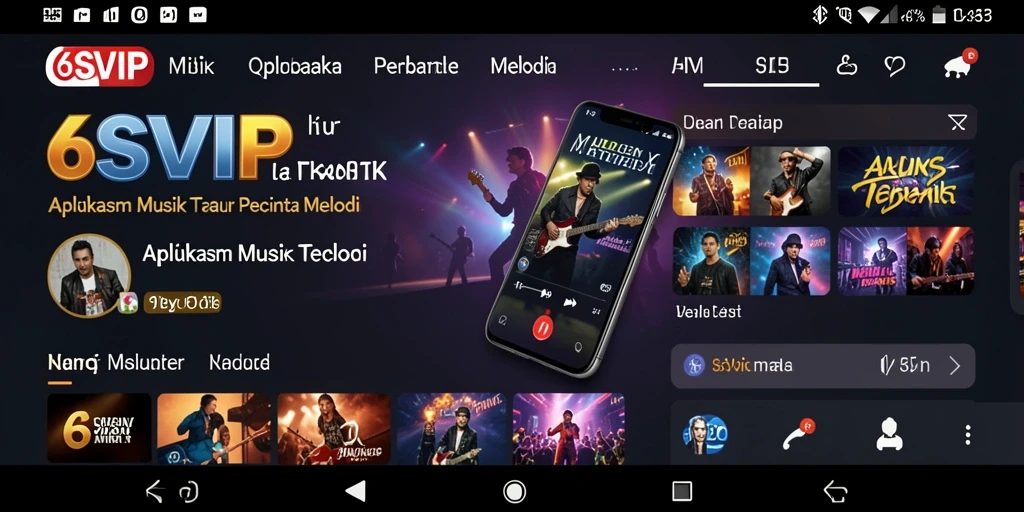 Tangkapan layar utama 6SVIP menampilkan antarmuka permainan musik yang menarik.