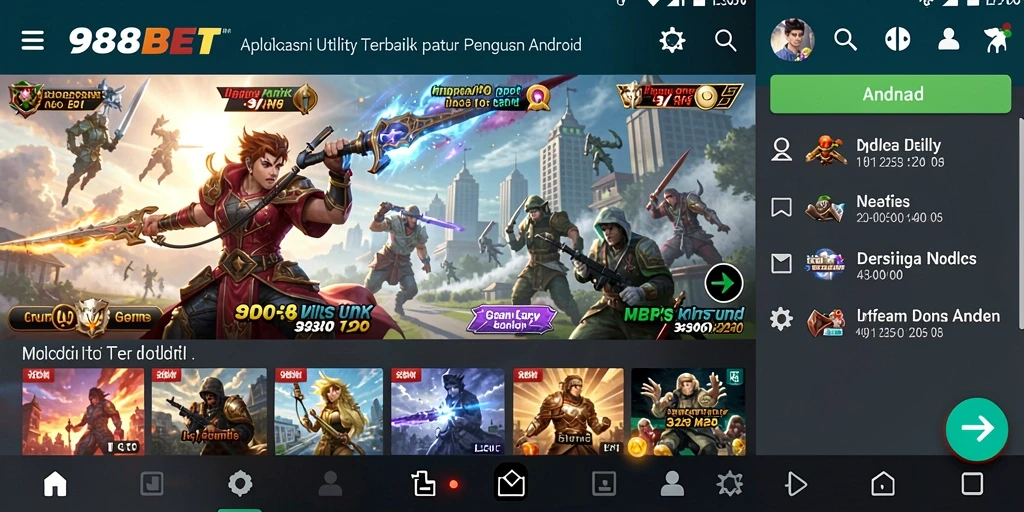 Tangkapan layar aplikasi 988BET menampilkan antarmuka yang sederhana dan intuitif.
