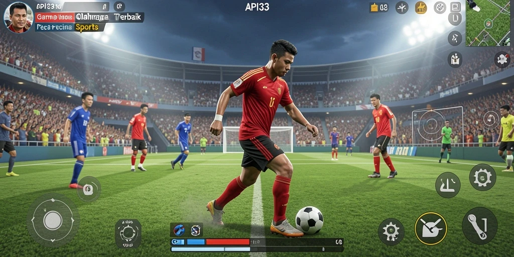 Tampilan gameplay menarik dari API33 dengan karakter olahraga yang dinamis.