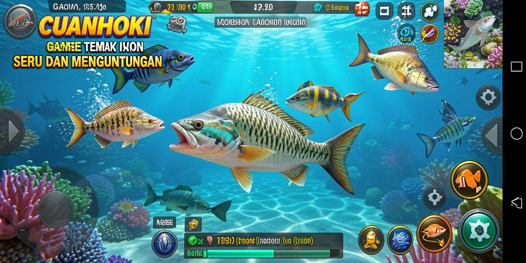Gameplay CUANHOKI yang seru dengan aksi tembak ikan.
