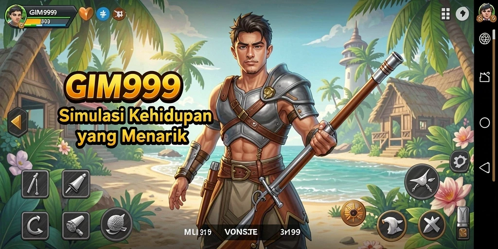 Screenshot gameplay <strong>GIM999</strong> yang menunjukkan interaksi karakter.