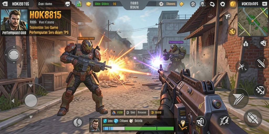 Tampilan gameplay HOKI8815 yang seru dan mendebarkan saat bertempur.