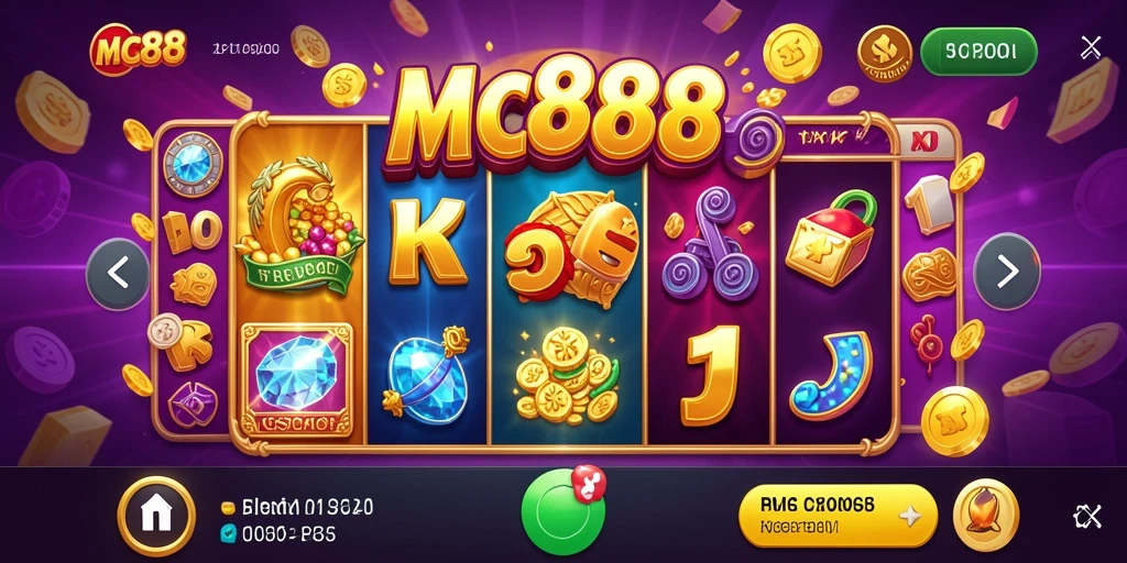 Screenshot MC888 menampilkan gameplay Slot yang penuh warna dan menarik.