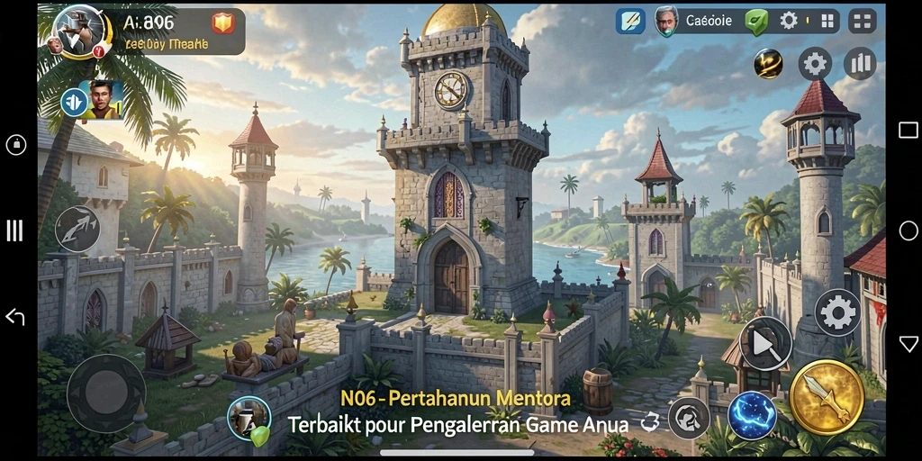 Gameplay N06 menampilkan pertahanan menara epik yang penuh aksi.