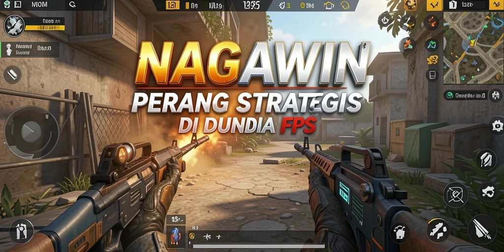 Screenshot dari gameplay intens NAGAWIN dengan aksi tembak-menembak.