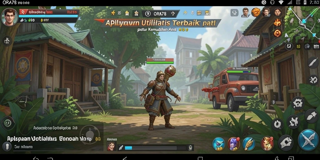 Tampilan screenshot utama ORA78 di layar ponsel dengan fitur utilitas yang jelas.