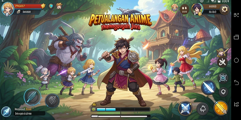 Tampilan gameplay menakjubkan dari PRG007 yang penuh aksi Anime.