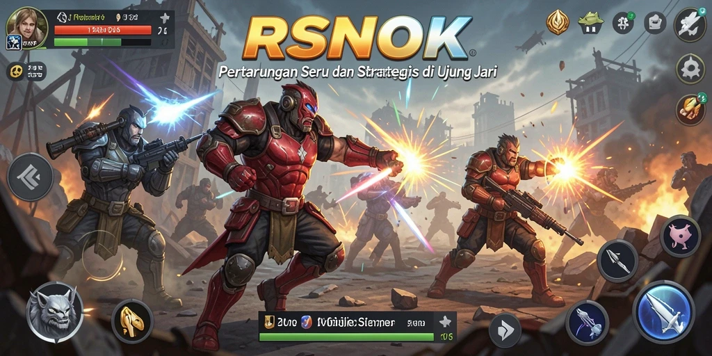 Screenshot gameplay RSNOK dengan aksi pertarungan yang intens.