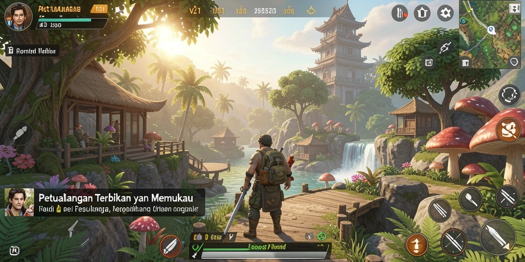 Gameplay V21 yang menampilkan eksplorasi Open World yang menakjubkan.